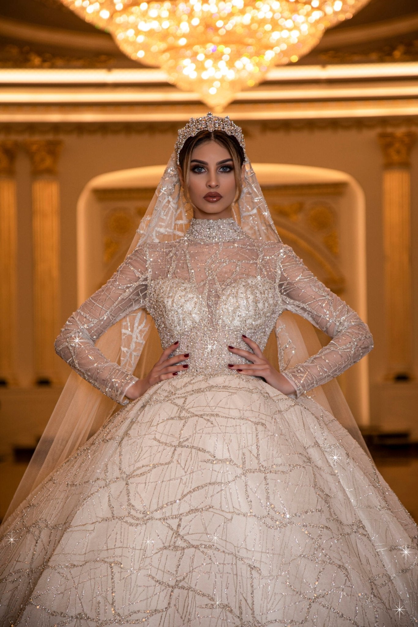 BridalHigh NeckLong DressWomen - Blini Fashion House