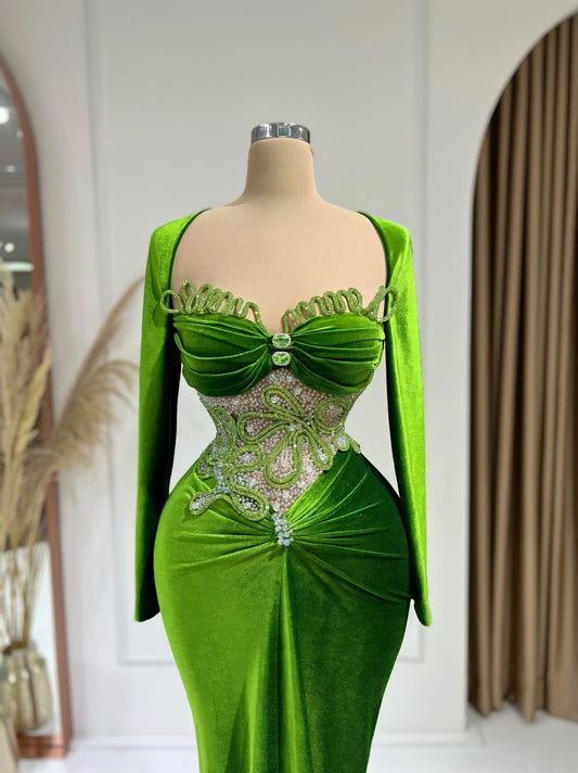 GreenLong DressLuxoriousWomen - Blini Fashion House