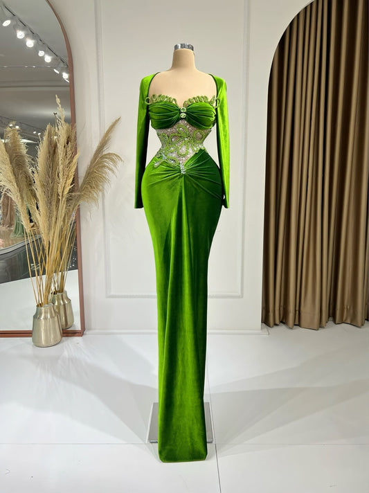 GreenLong DressLuxoriousWomen - Blini Fashion House