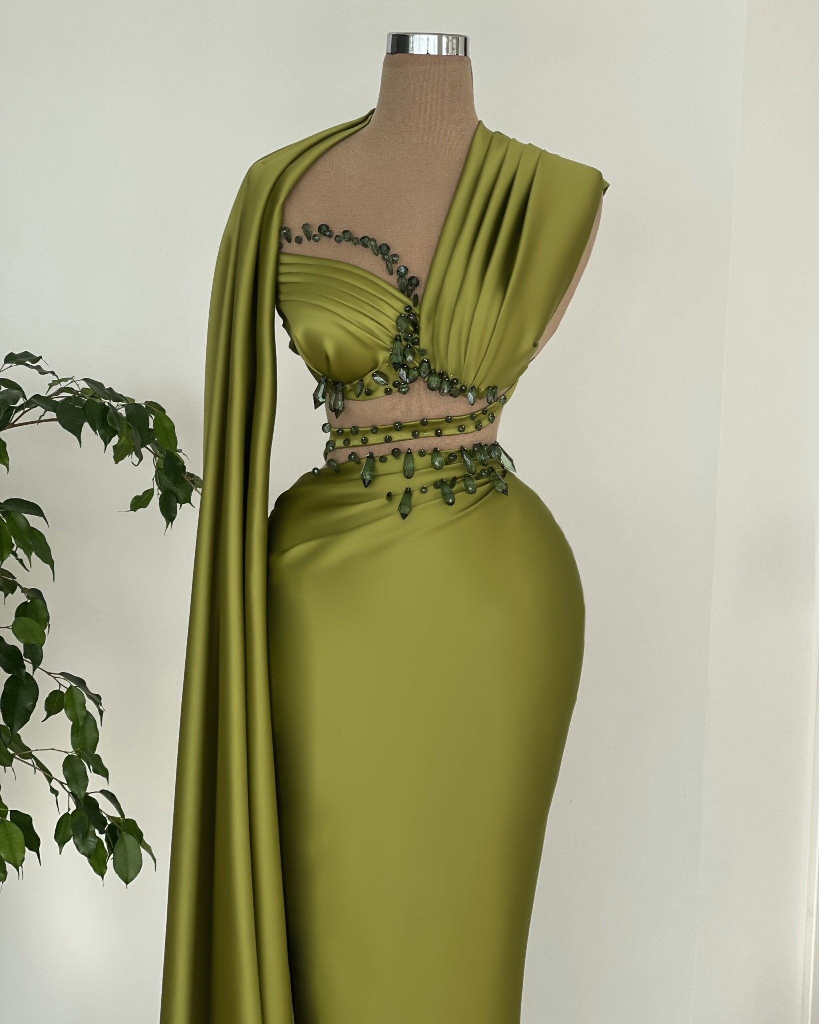 GownGreenLong DressWomen - Blini Fashion House
