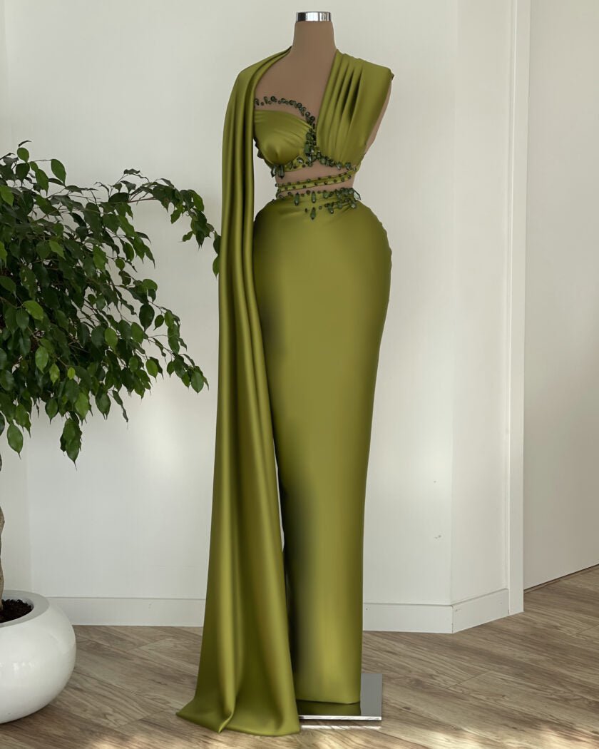 GownGreenLong DressWomen - Blini Fashion House