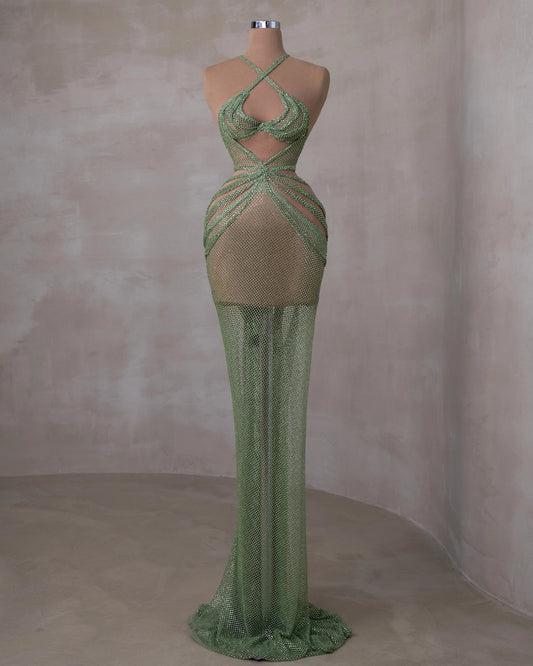 Sleeveless Dress with Twist Neckline