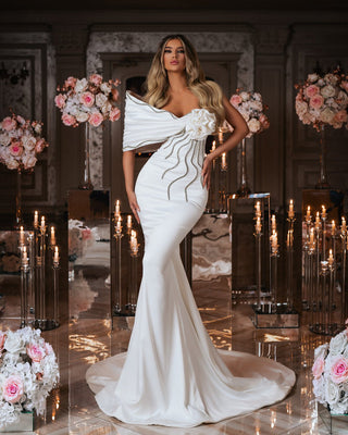 White Satin Bridal Dress