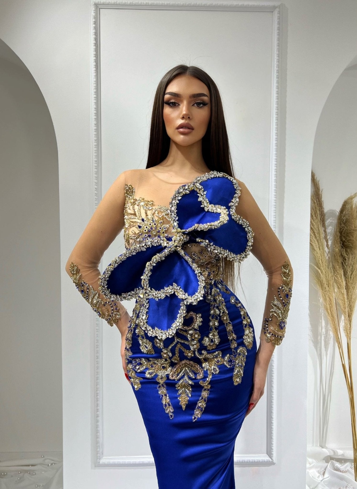 BeadsLong DressLuxoriousWomen - Blini Fashion House