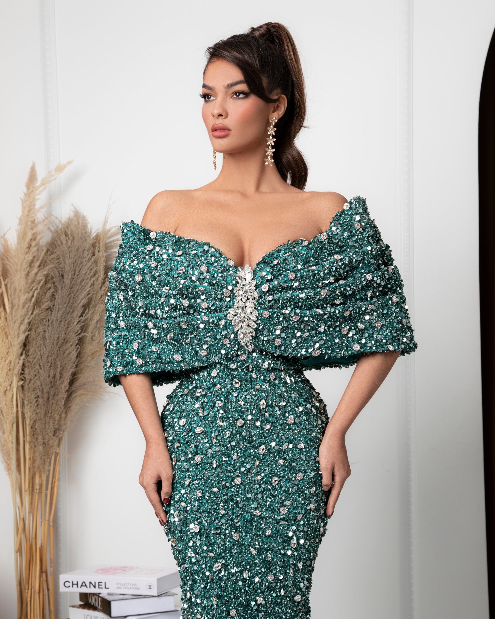 GreenLong DressLuxoriousWomen - Blini Fashion House