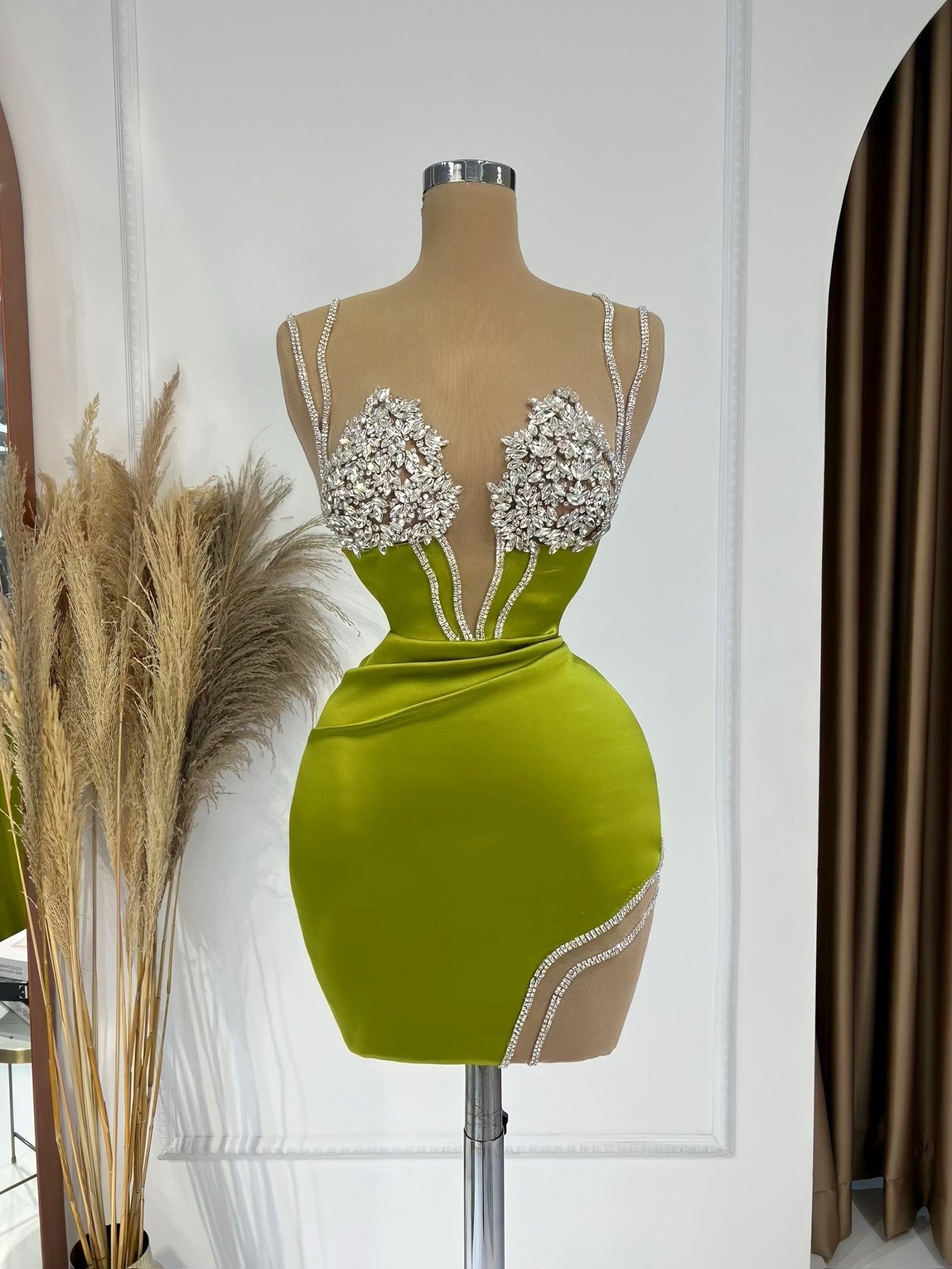 BeadsCocktail DressCrystalsWomen - Blini Fashion House