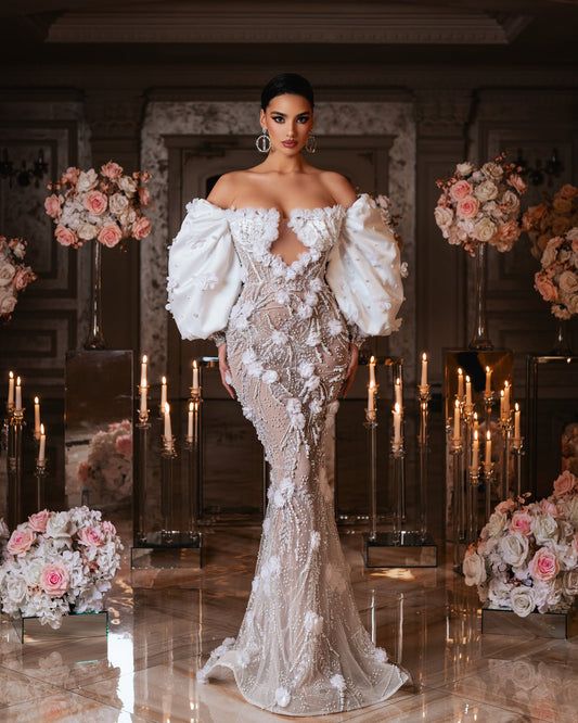 Beautiful White Bridal Gown - Ideal Choice for Brides-to-Be