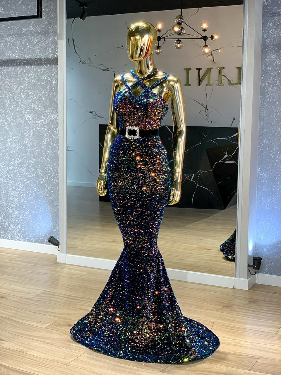 Long DressLuxuriousSequinsWomen - Blini Fashion House