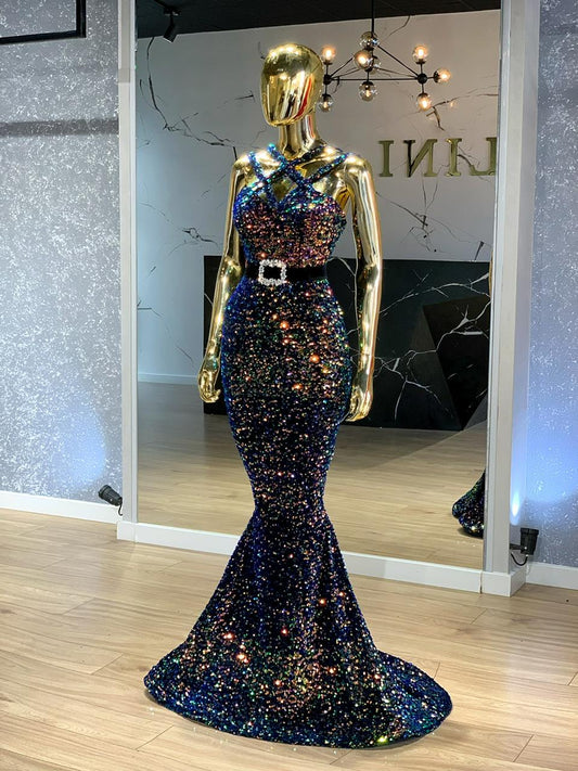 Long DressLuxuriousSequinsWomen - Blini Fashion House