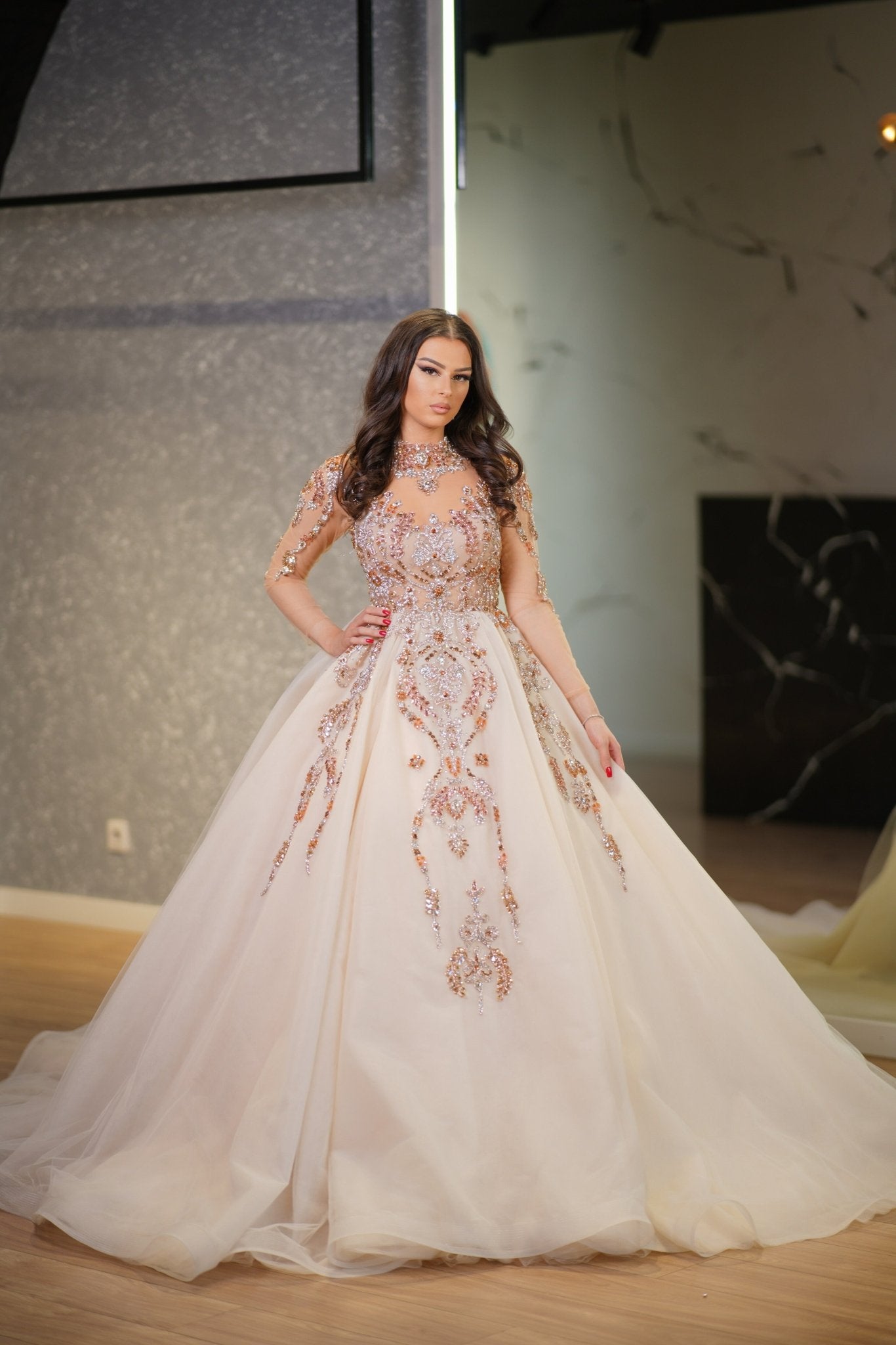 Layered Tulle Ball Gown