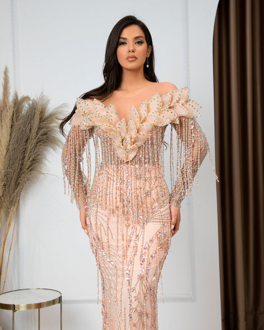 ApricotBeadsCrystalsWomen - Blini Fashion House