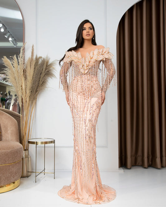 ApricotBeadsCrystalsWomen - Blini Fashion House