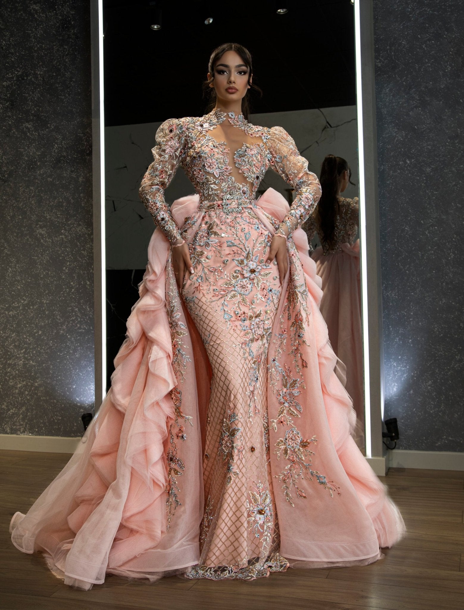 Light PinkLong DressLuxoriousWomen - Blini Fashion House