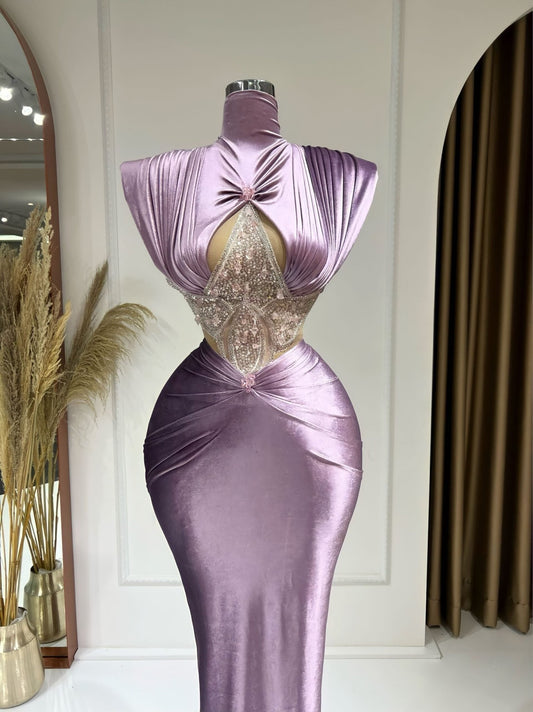CrystalsHigh NeckLight PurpleWomen - Blini Fashion House