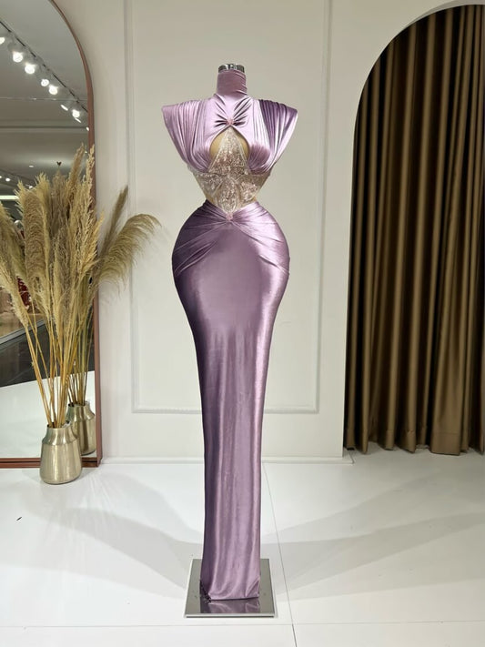 CrystalsHigh NeckLight PurpleWomen - Blini Fashion House