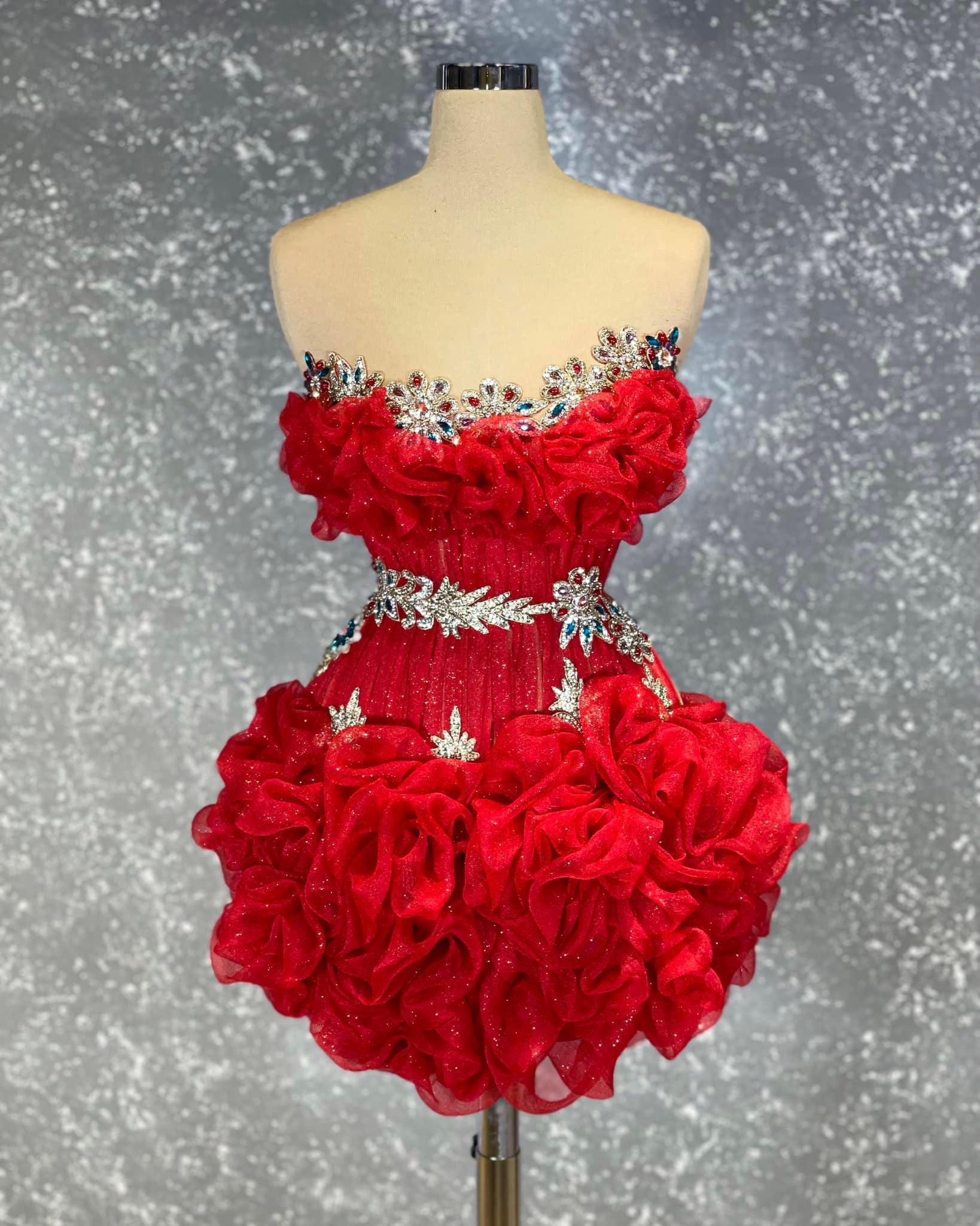 Cocktail DressCrystalsLayered TulleWomen - Blini Fashion House