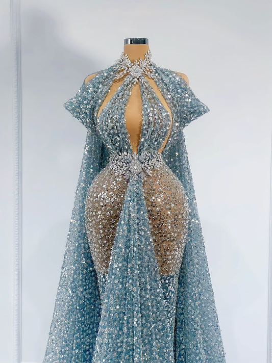 BlueCapeCrystalsWomen - Blini Fashion House