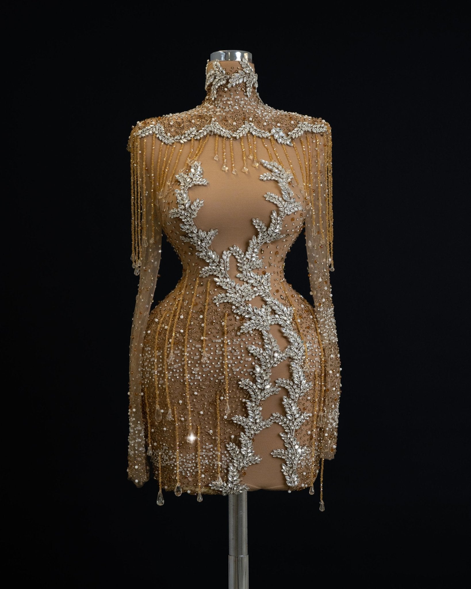 BeadsCocktail DressCrystalsWomen - Blini Fashion House