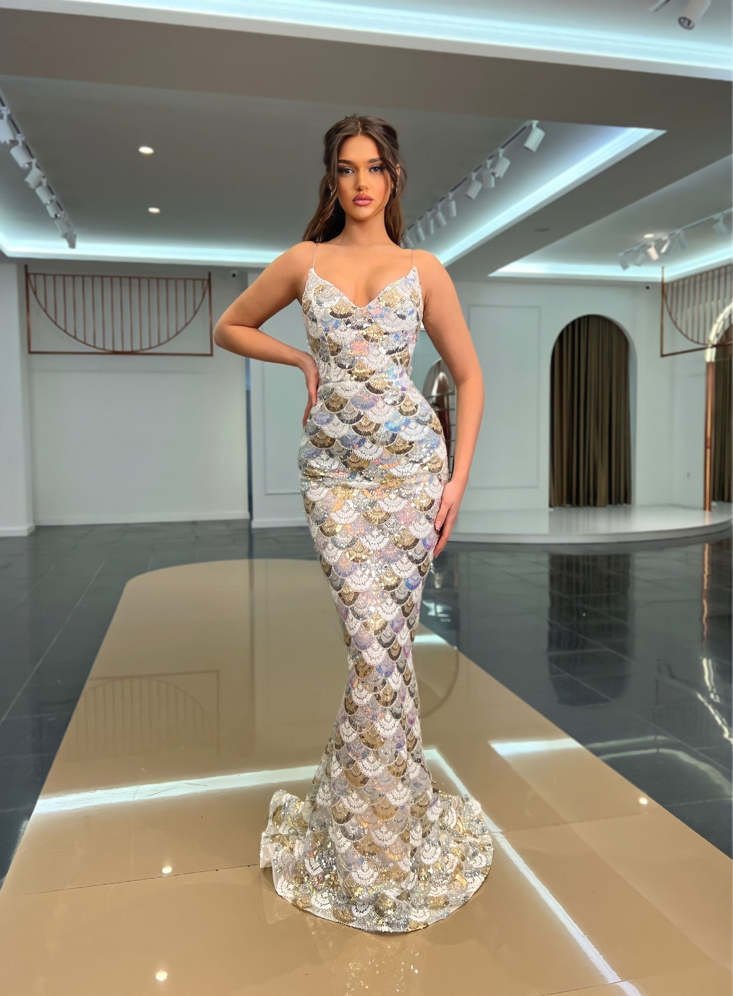 Long DressLuxoriousOpen ChestWomen - Blini Fashion House