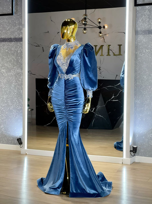 High NeckLuxuriousPuff SleevesWomen - Blini Fashion House