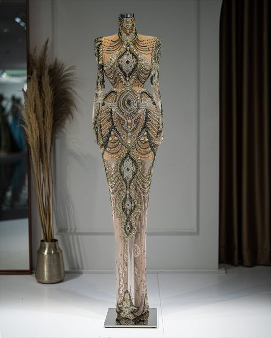 BeadsCrystalsHigh NeckWomen - Blini Fashion House