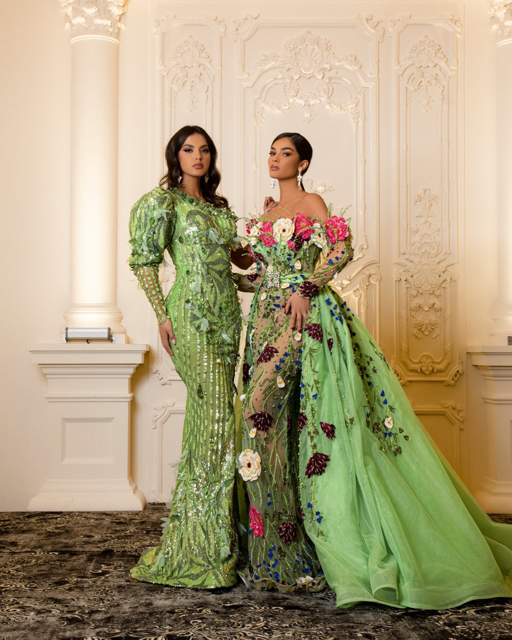 CrystalsFlowersGreenWomen - Blini Fashion House