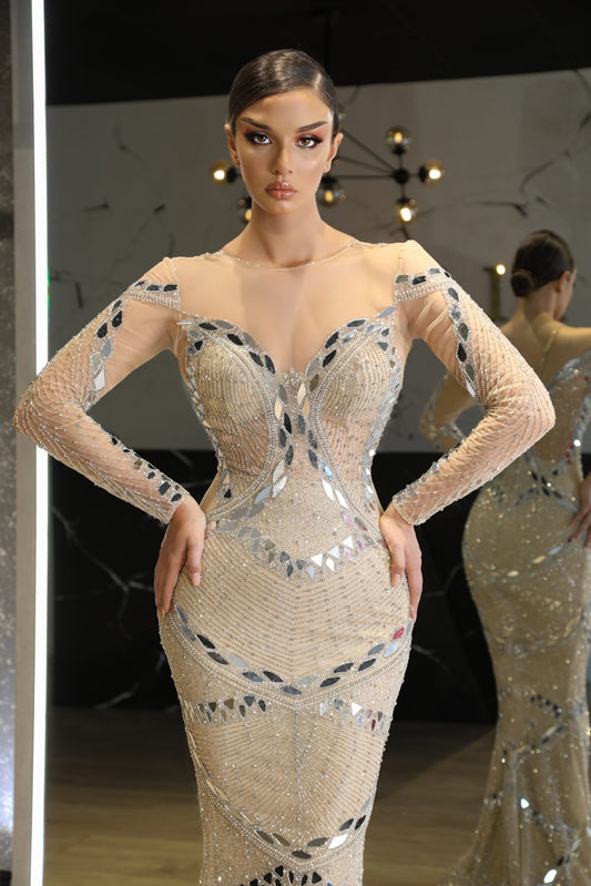 BeadsLong DressLuxoriousWomen - Blini Fashion House