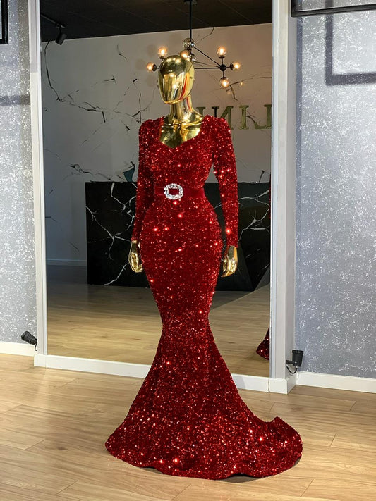 Long DressLuxuriousSequinsWomen - Blini Fashion House