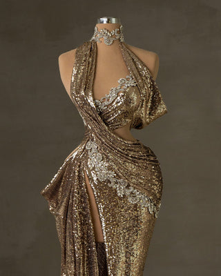 Gold Sequin Dress - Stunning Evening Gown