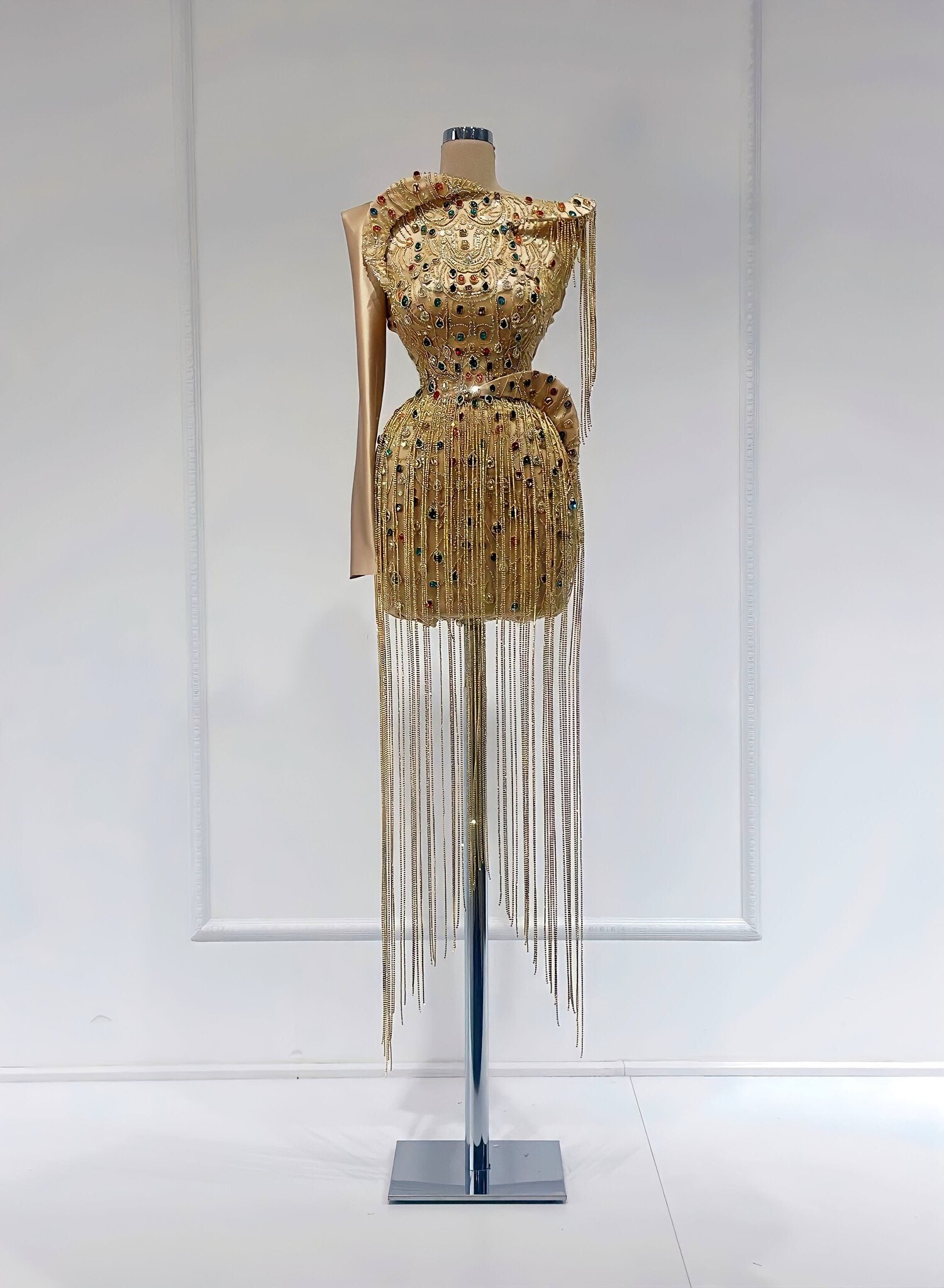 Cocktail DressCrystalsGoldWomen - Blini Fashion House