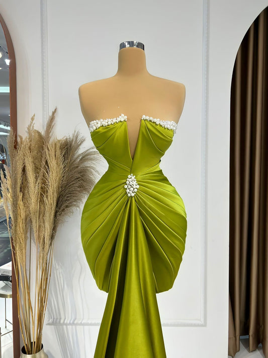 Cocktail DressCrystalsGreenWomen - Blini Fashion House