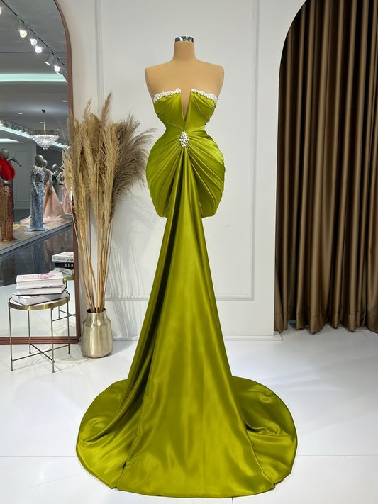 Cocktail DressCrystalsGreenWomen - Blini Fashion House