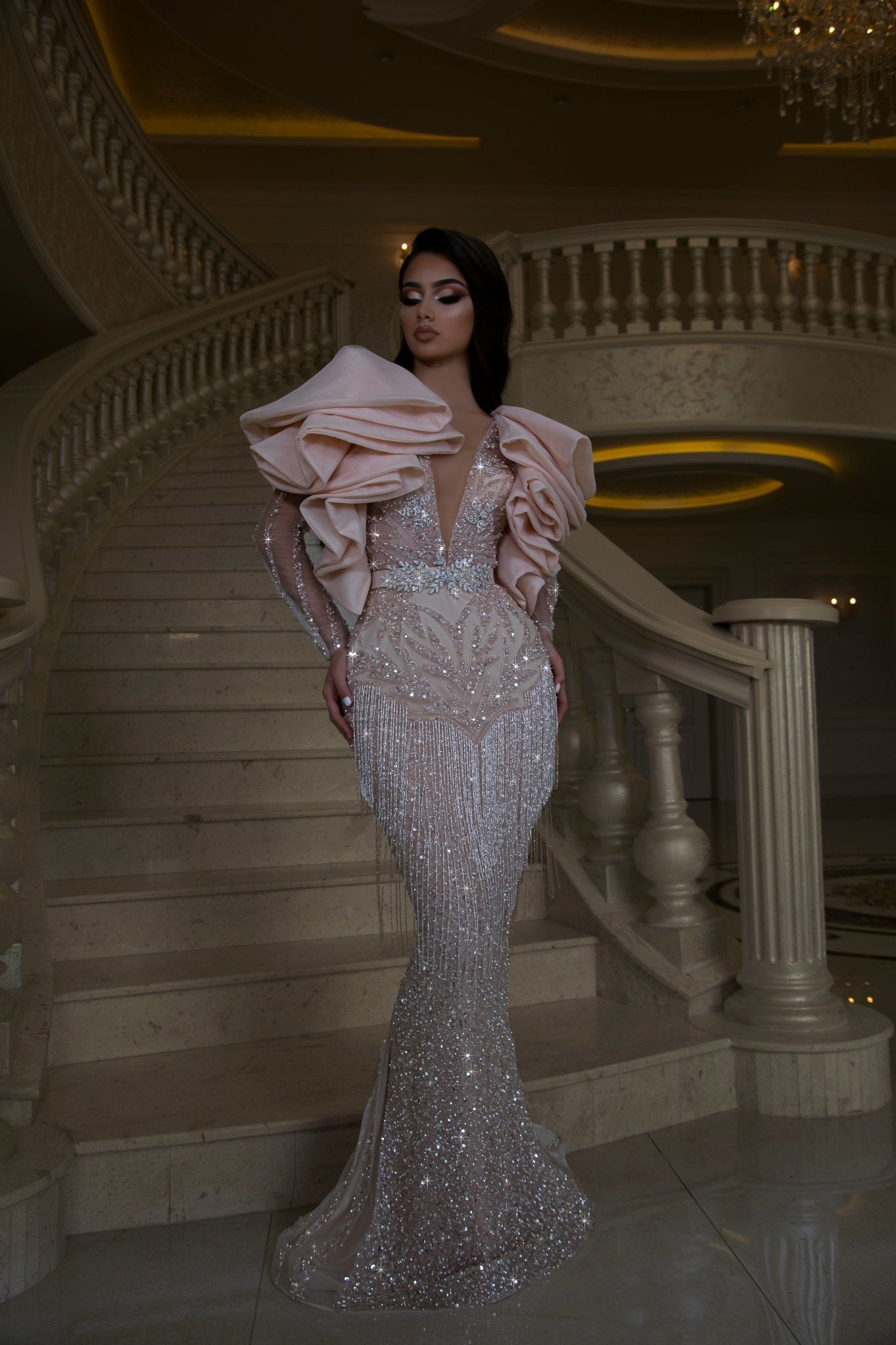 Long DressLong SleevesSequinsWomen - Blini Fashion House