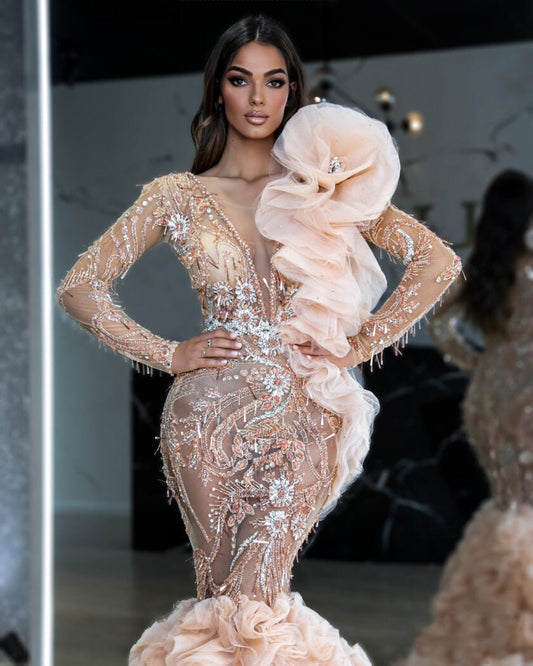 Layered TulleLong SleevesLuxoriousWomen - Blini Fashion House