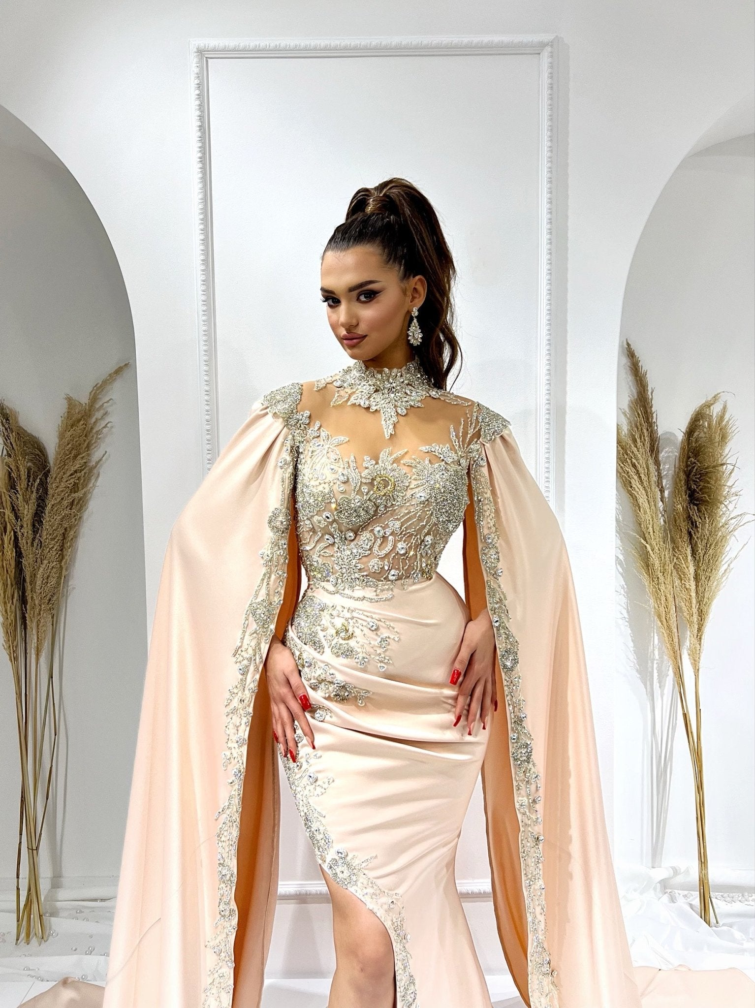 BeadsLong DressLong SleevesWomen - Blini Fashion House