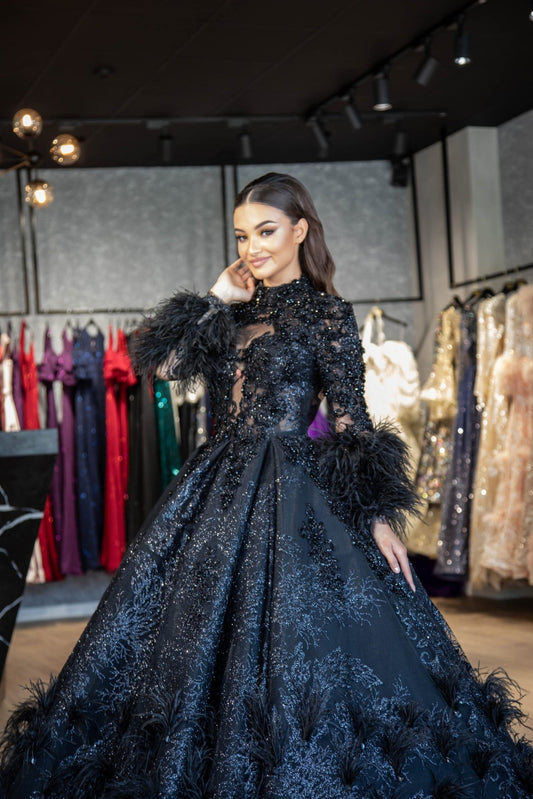 BeadsBlackFeathersWomen - Blini Fashion House