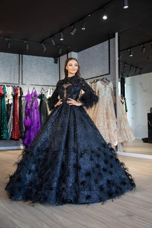 BeadsBlackFeathersWomen - Blini Fashion House