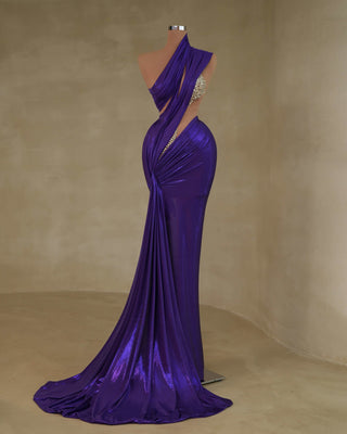 CrystalsDeep Cut In WaistLong DressWomen - Blini Fashion House