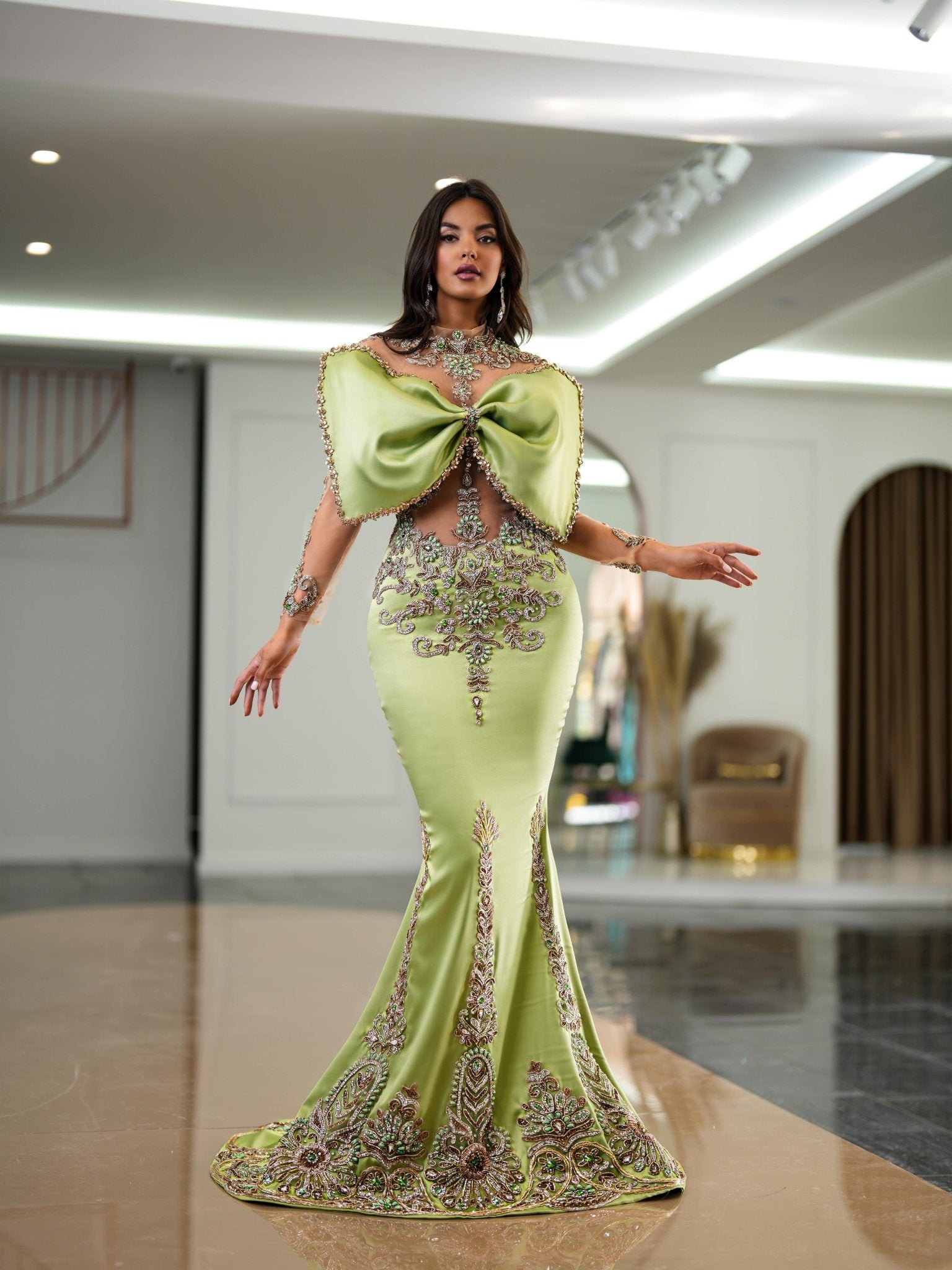 BeadsCrystalsGreenWomen - Blini Fashion House