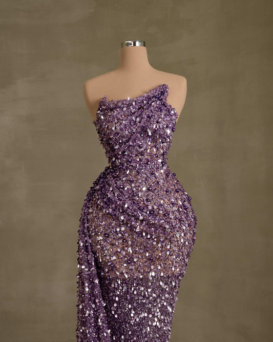 Light PurpleLong DressPurpleWomen - Blini Fashion House