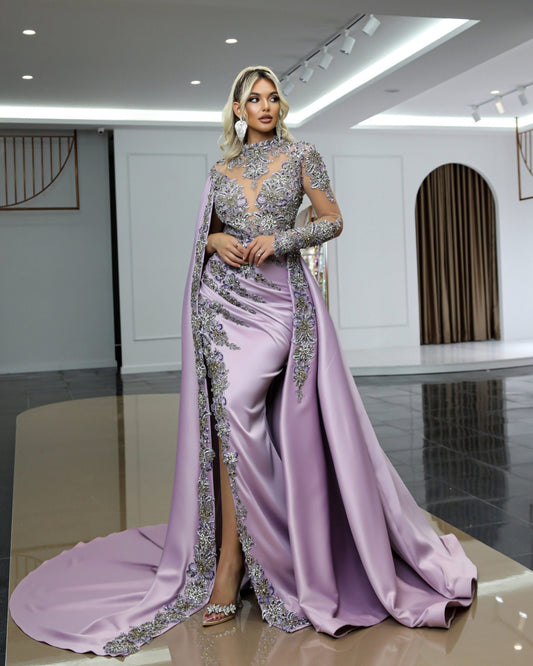 BeadsHigh NeckLong DressWomen - Blini Fashion House