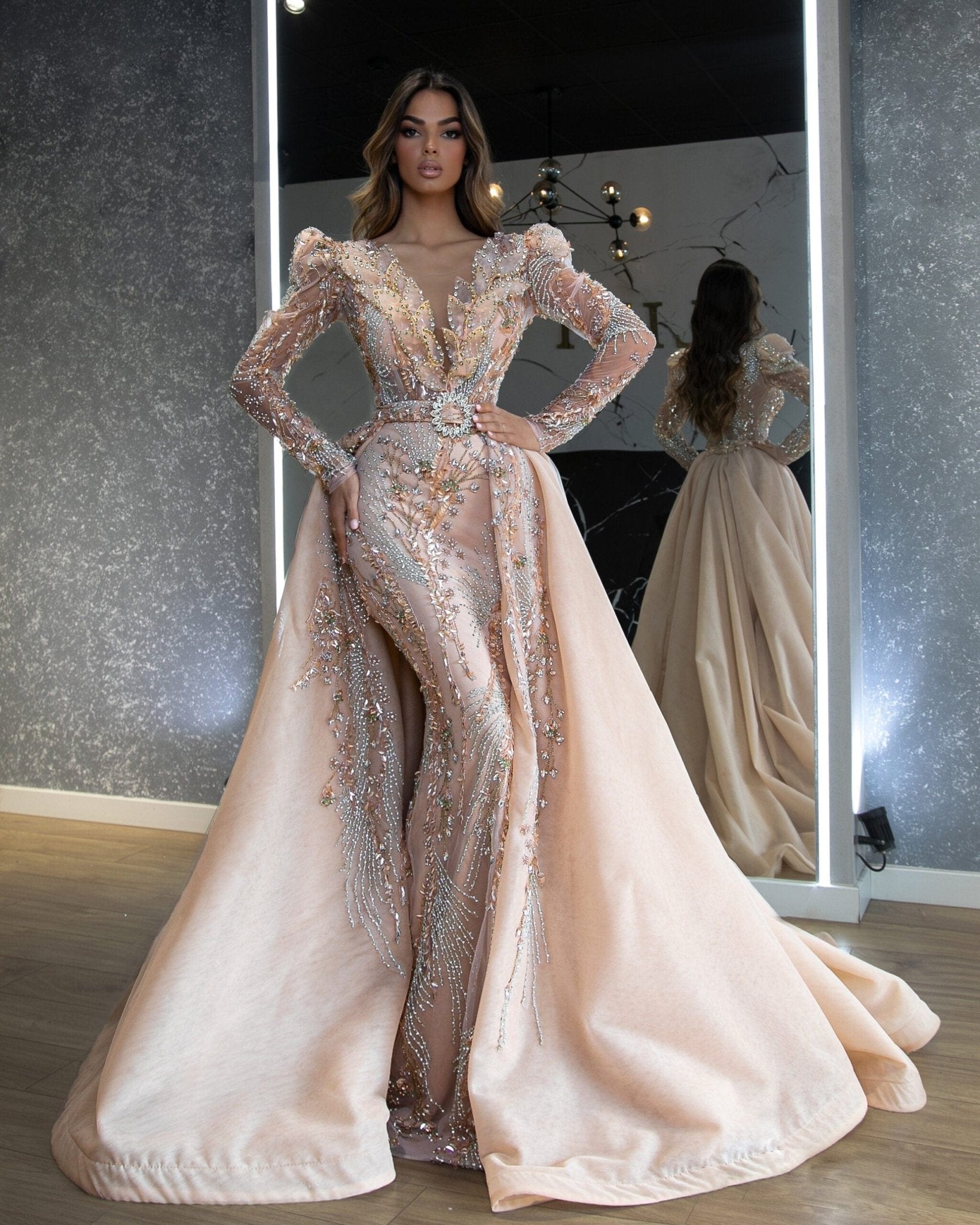 Long SleevesLuxoriousOverskirtWomen - Blini Fashion House