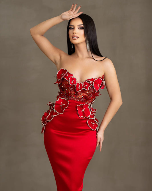 Nysah Sleeveless Dress with Stones and Flowers