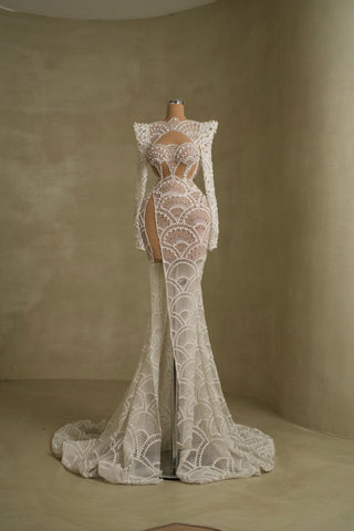Cut-Outs and Slit Detail: Fashion-Forward Bridal Dress