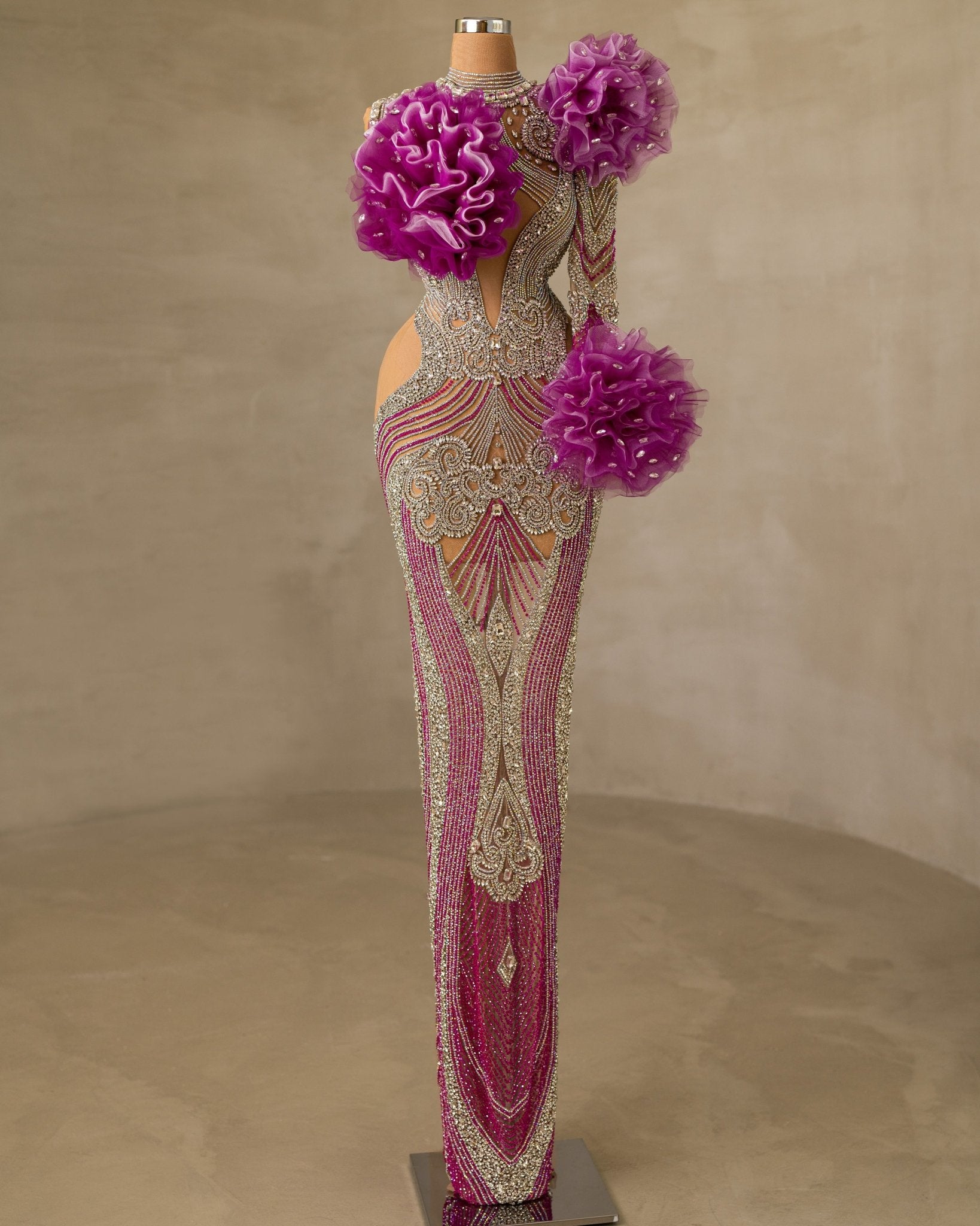 Stunning Stone-Embellished Dress featuring Chic Cut-Out Details