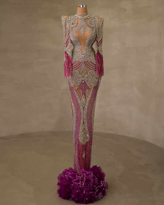 Stunning Dress featuring Cut-Out Details Adorned with Shimmering Stones