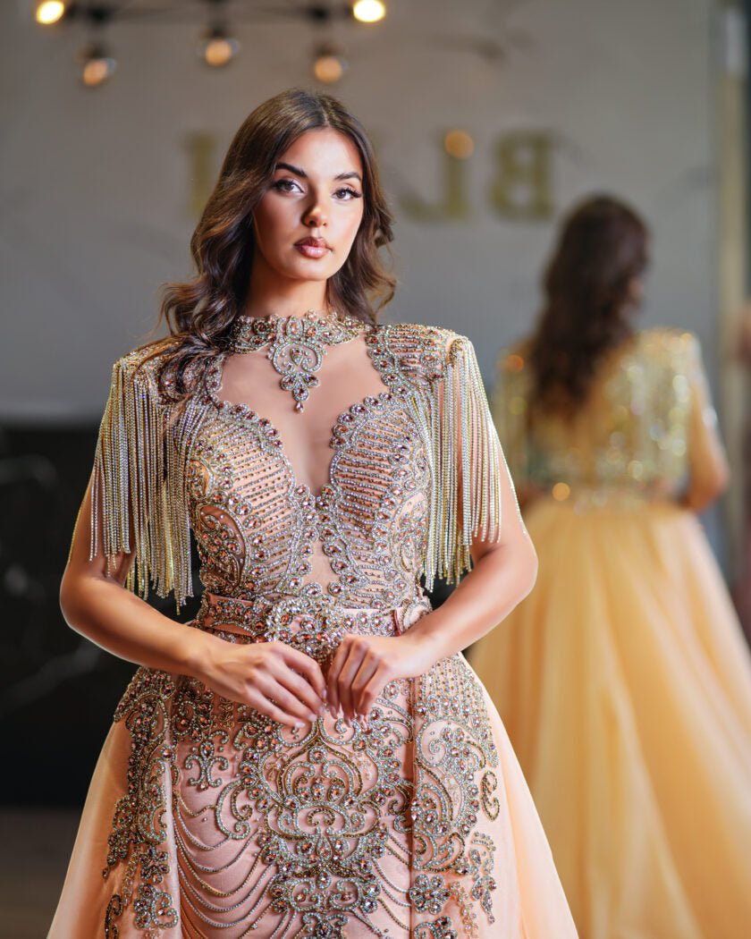 BeadsLong DressLuxoriousWomen - Blini Fashion House