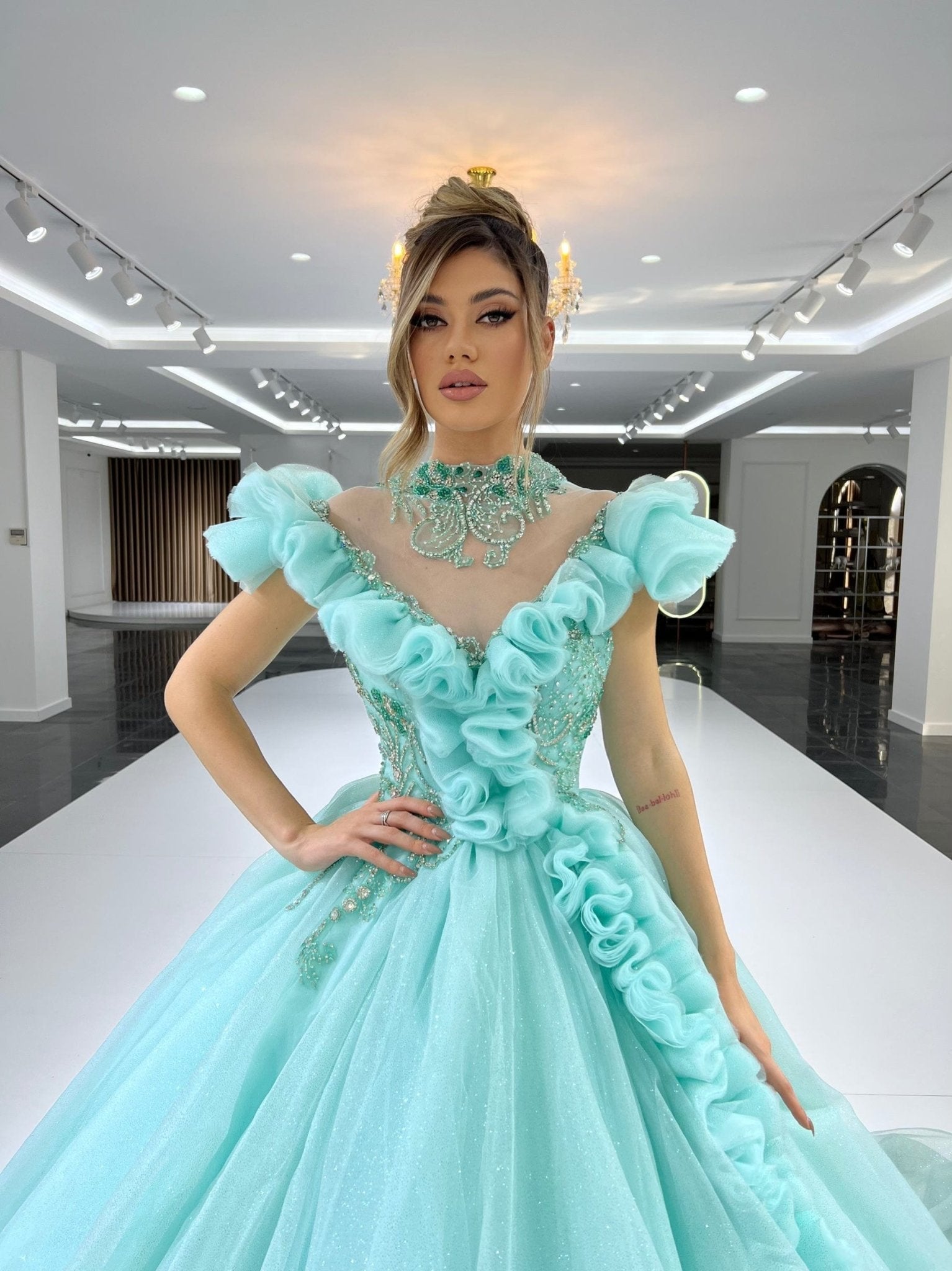 Layered gown best sale