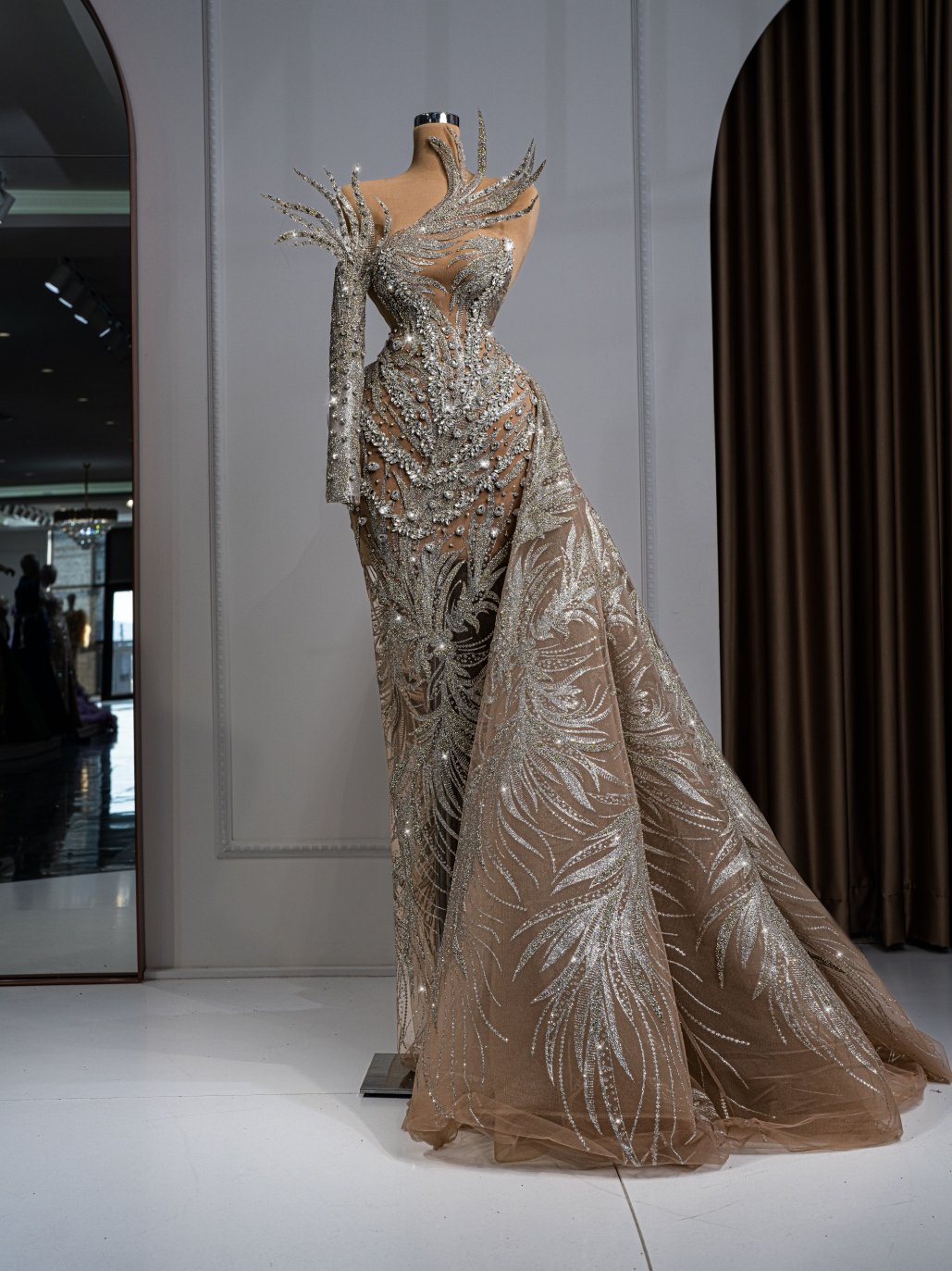 BeadsCrystalsLong DressWomen - Blini Fashion House