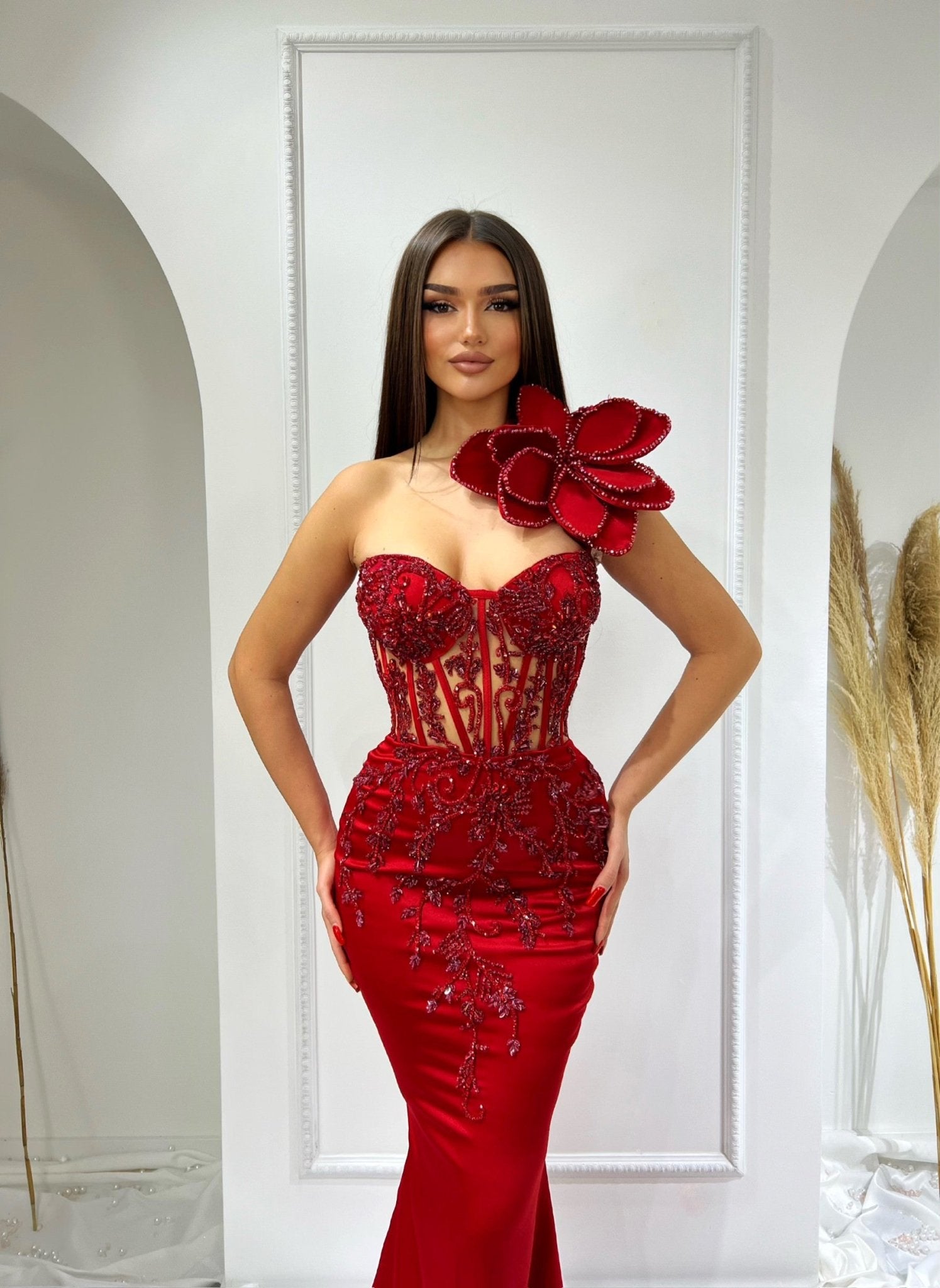 BeadsLong DressLong SleevesWomen - Blini Fashion House